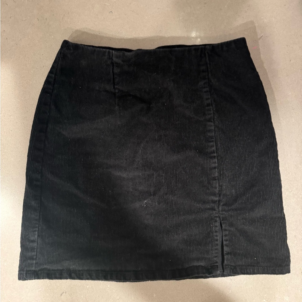 Classic Black Corduroy Skirt